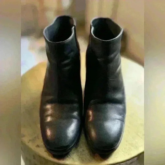 RACHEL COMEY Mars Black Leather Booties Size 9 - Picture 1 of 6